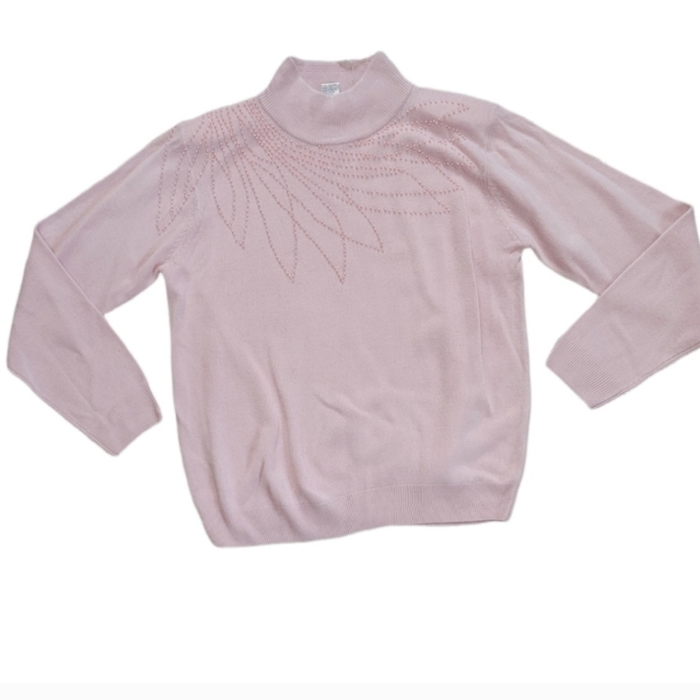 Dress Barn beaded sweater Women's Size Large pink